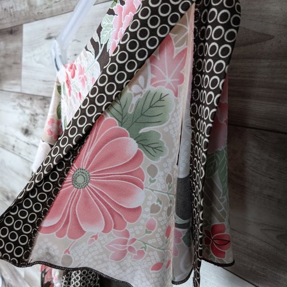 ING* Women's Oversized Split Sleeves V-Neck Tie Back Curved Hem Floral Blouse~3X - Picture 7 of 13